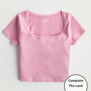 Pink Lace Baby Tee